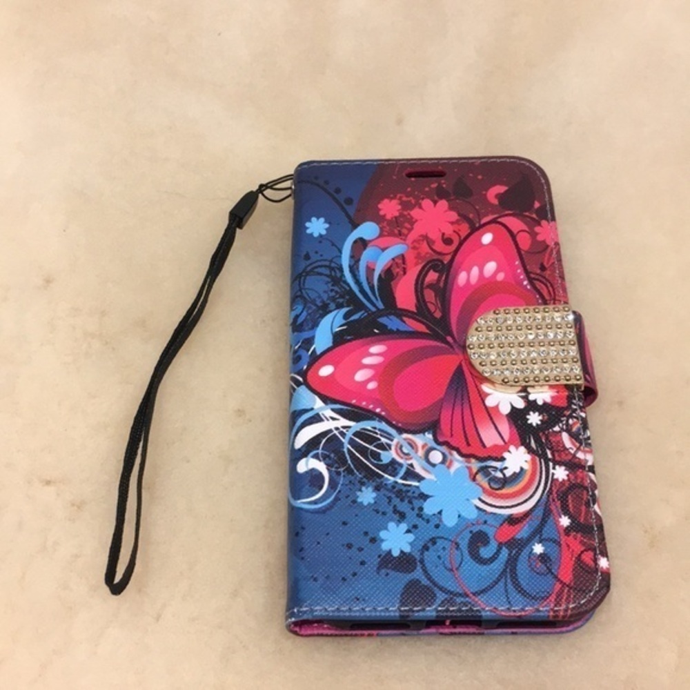 iPhone X Blue/Pink butterfly Case. New